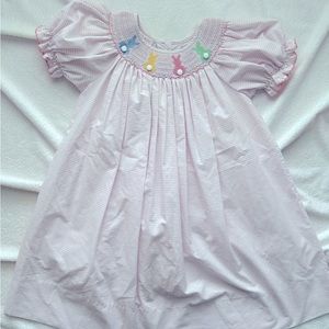 Petit Bebe 2T Easter bunny smocked dress